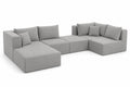 Canapé d'angle modulable en tissu gris