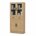 Armoire en bois avec portes vitrées 80x40x180 cm
