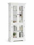 Armoire en bois avec portes en verre trempé blanc 200x90x40 cm