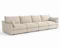 Canapé modulable en tissu polyester beige 4 places