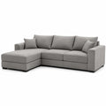 Canapé d'angle en tissu polyester L gris