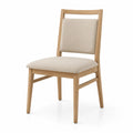 Chaise de salle à manger en bois tissu beige 85cm