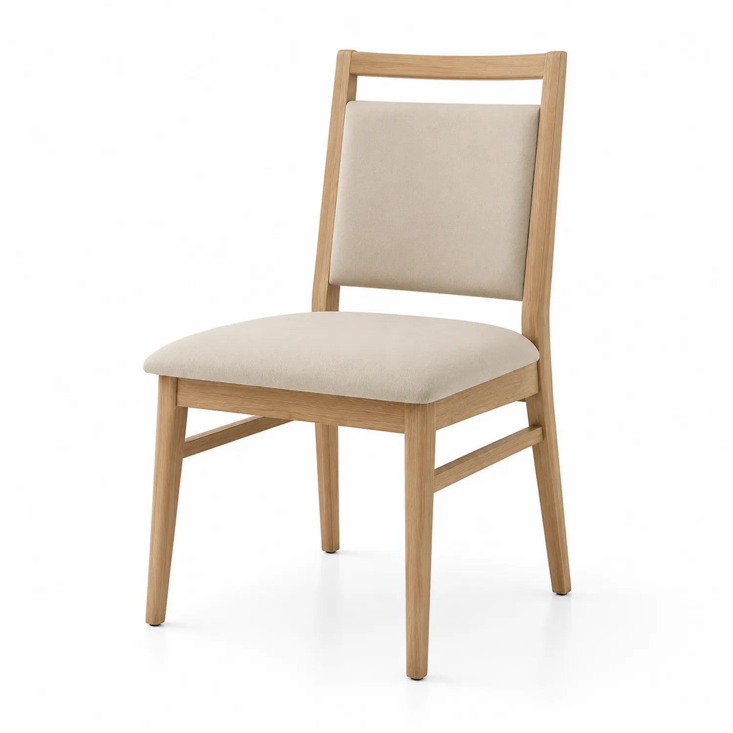 Chaise de salle à manger en bois tissu beige 85cm