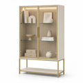 Vitrine en Verre Trempé et Métal Beige 180cm