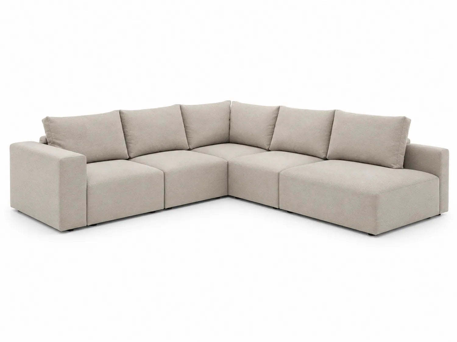 Canapé d'angle modulable en tissu 5 places